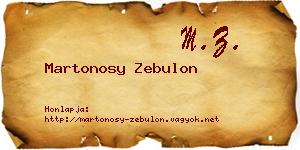 Martonosy Zebulon névjegykártya